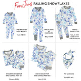 Go to slide 2, Organic Cotton Holiday Matching Family Pajamas, Falling Snowflakes