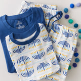 Go to slide 2, Organic Cotton Holiday Matching Family Pajamas, Hanukkah Dazzle
