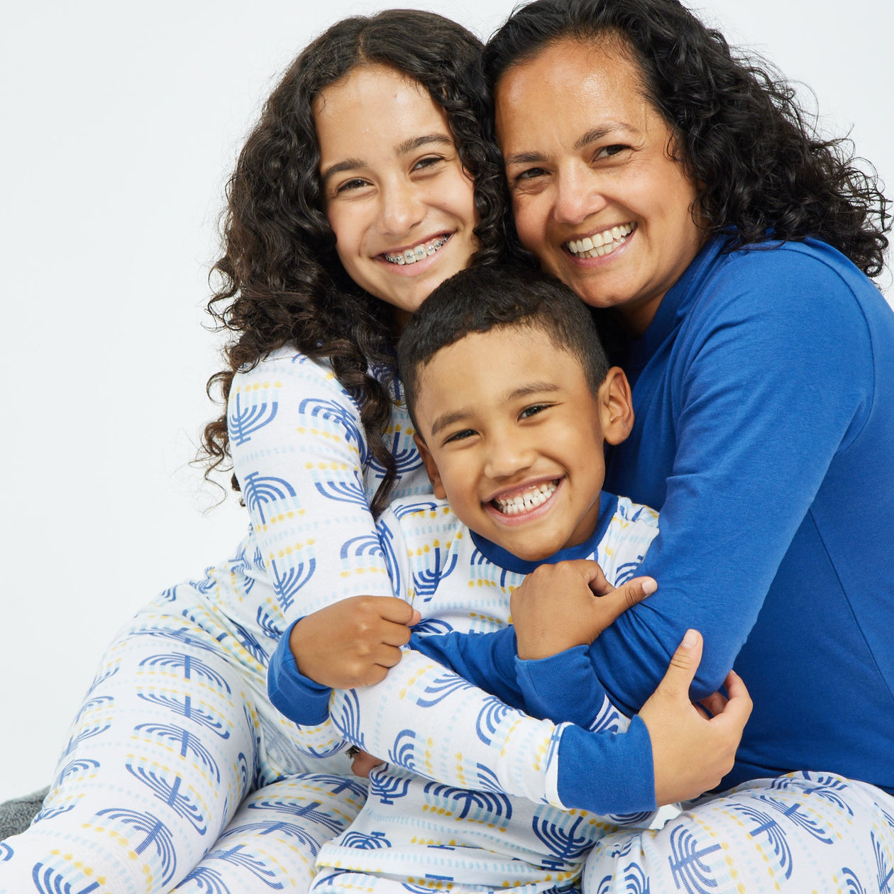 Organic Cotton Holiday Matching Family Pajamas, Hanukkah Dazzle