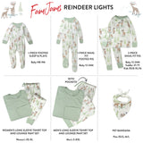 Go to slide 2, Organic Cotton Holiday Matching Family Pajamas, Reindeer Lights