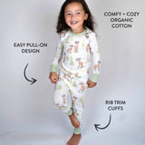 Go to slide 5, Organic Cotton Holiday Matching Family Pajamas, Reindeer Lights