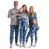 Go to slide 1, Organic Cotton Holiday Matching Family Pajamas, Blizzard Blue