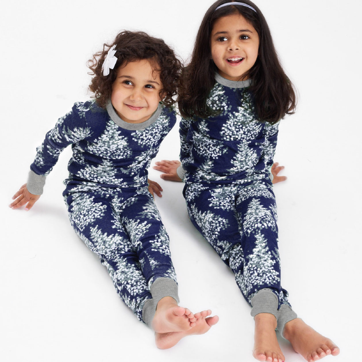 Organic Cotton Holiday Matching Family Pajamas, Blizzard Blue