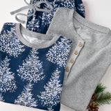 Go to slide 4, Organic Cotton Holiday Matching Family Pajamas, Blizzard Blue
