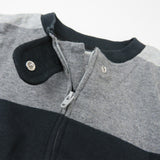 Go to slide 9, Organic Cotton Holiday Matching Family Pajamas, Bold Stripe Gray Ombre