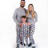 Go to slide 1, Organic Cotton Holiday Matching Family Pajamas, Happy Skulls