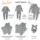 Go to slide 2, Organic Cotton Holiday Matching Family Pajamas, Happy Skulls