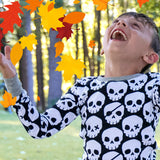 Go to slide 6, Organic Cotton Holiday Matching Family Pajamas, Happy Skulls