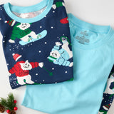 Go to slide 3, Organic Cotton Holiday Matching Family Pajamas,  Snow Boardin