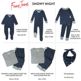 Go to slide 2, Organic Cotton Holiday Matching Family Pajamas, Snowy Night