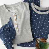 Go to slide 3, Organic Cotton Holiday Matching Family Pajamas, Snowy Night