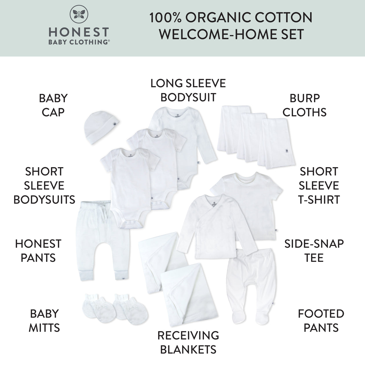 WELCOME HOME 15-Piece Organic Cotton Gift Set, Bright White