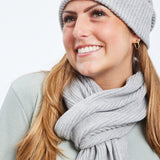 Go to slide 2, Cashmere Knit Scarf, Light Gray Heather