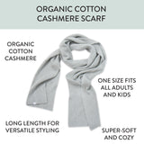 Go to slide 3, Cashmere Knit Scarf, Light Gray Heather