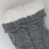 Go to slide 5, Sherpa Lined Cable Slipper Sock, Marled Heather Grey