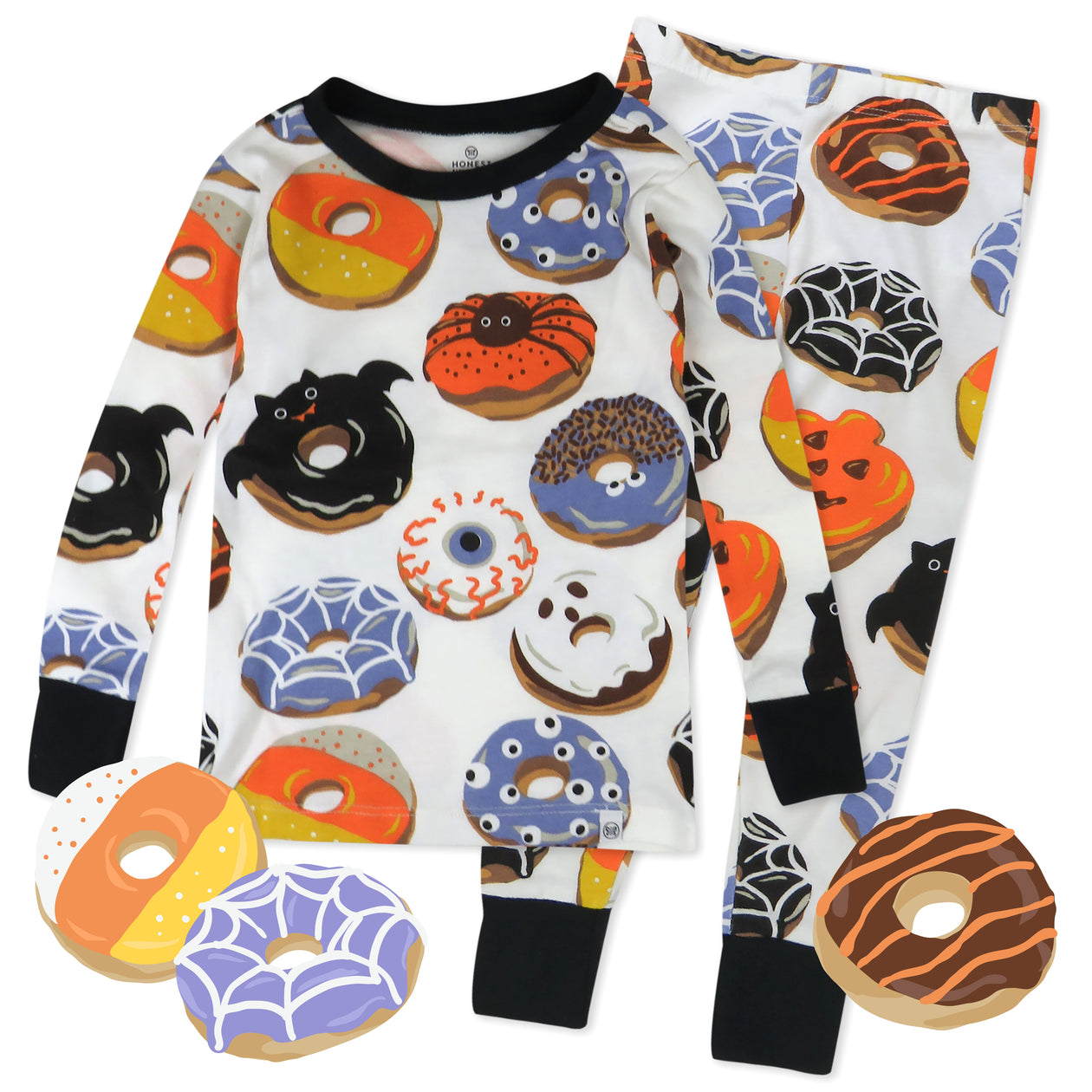 Organic Cotton Fun Foods Pajamas For Babies & Toddlers, Spoo-oo-keey Donuts