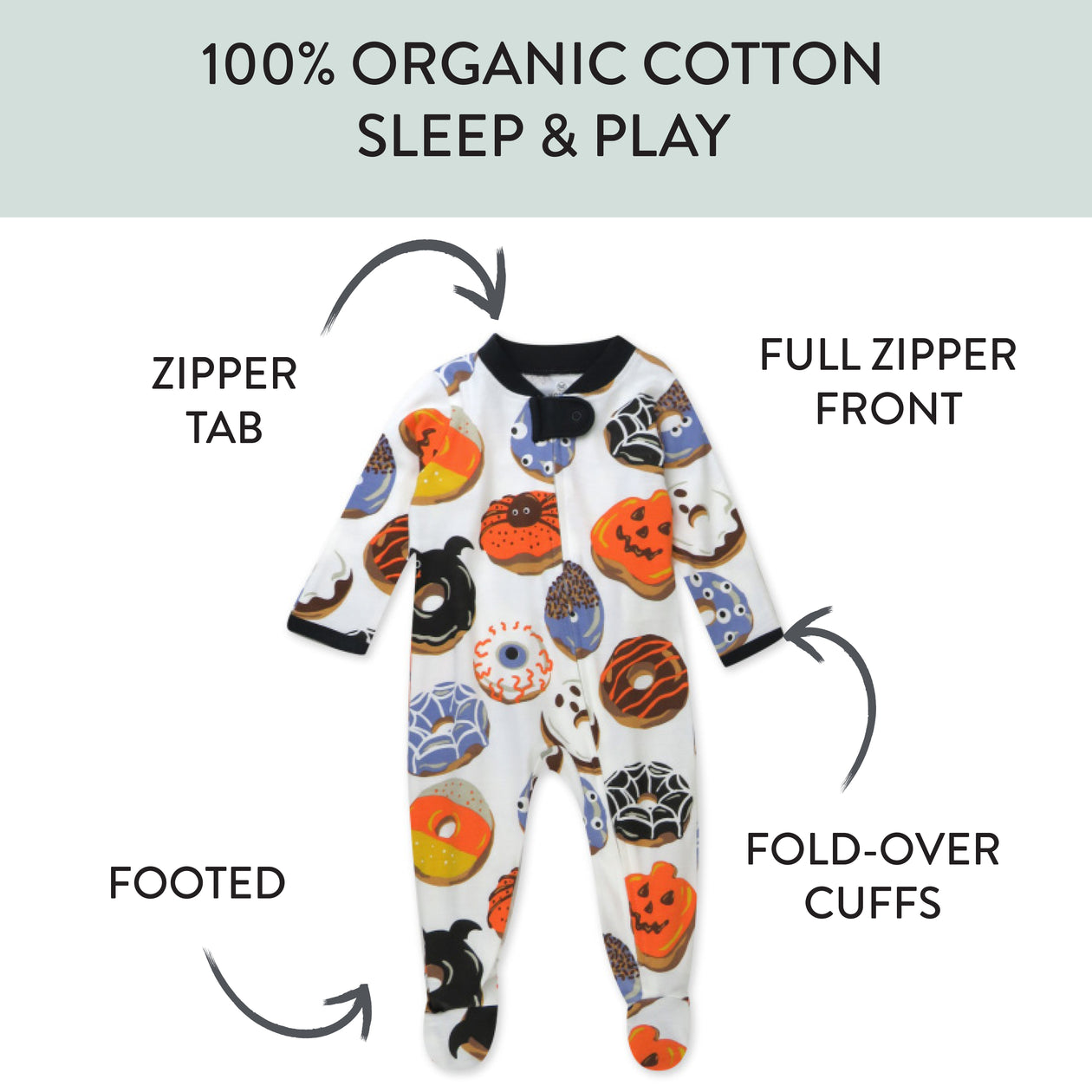 Organic Cotton Fun Foods Pajamas For Babies & Toddlers, Spoo-oo-keey Donuts