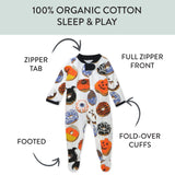 Go to slide 3, Organic Cotton Fun Foods Pajamas For Babies & Toddlers, Spoo-oo-keey Donuts