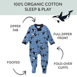Go to slide 4, Organic Cotton Boys Pajamas For Babies & Toddlers, Whales