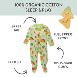 Go to slide 6, Organic Cotton Fun Foods Pajamas, Taco Time