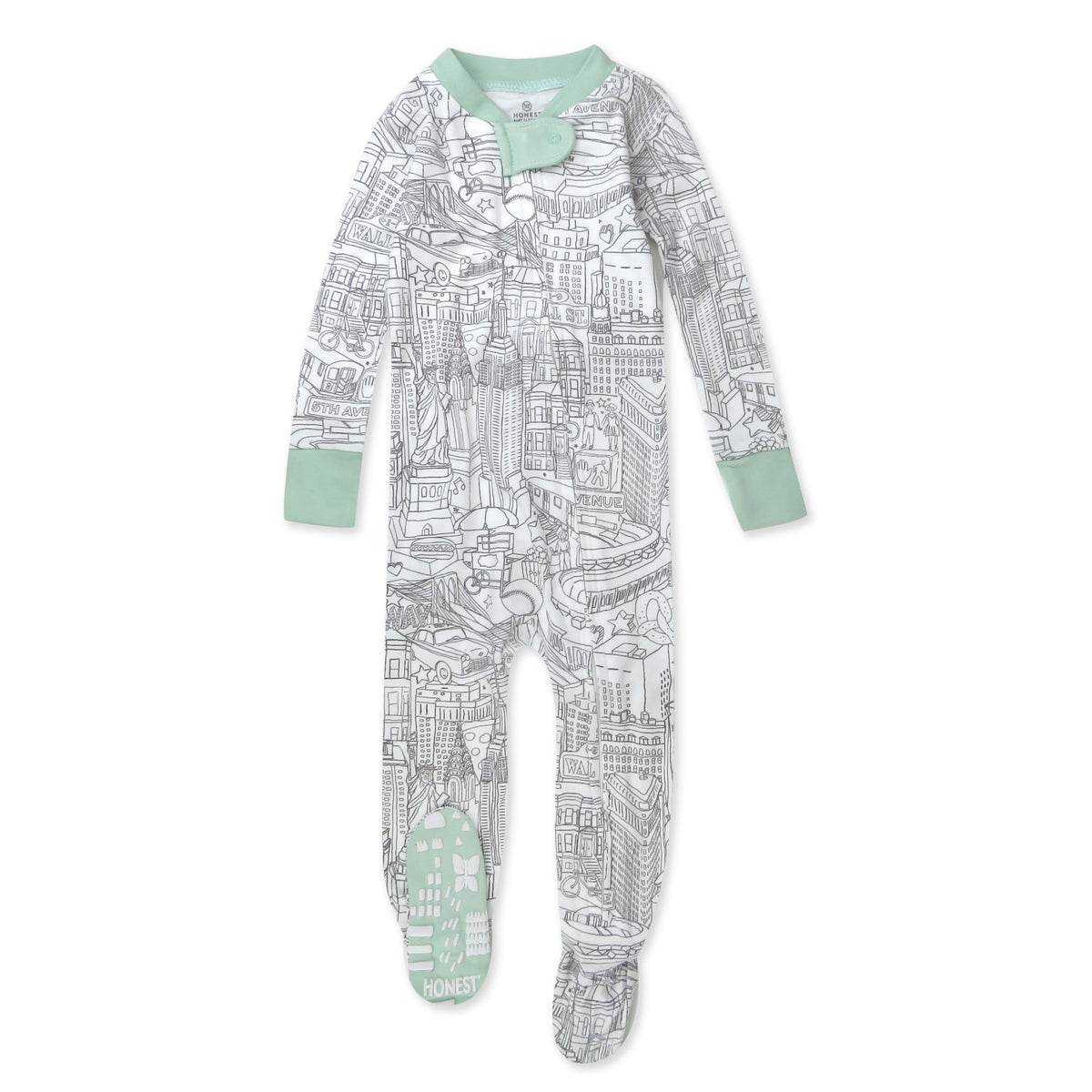 Organic Cotton Snug-Fit Footed Pajamas Honest Baby Clothing