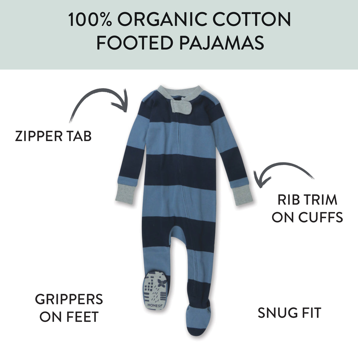 Organic Cotton Zip-up Footies (Sweet Stack Print) Organic Cotton Zip-up Footies (Sweet Stack Print)