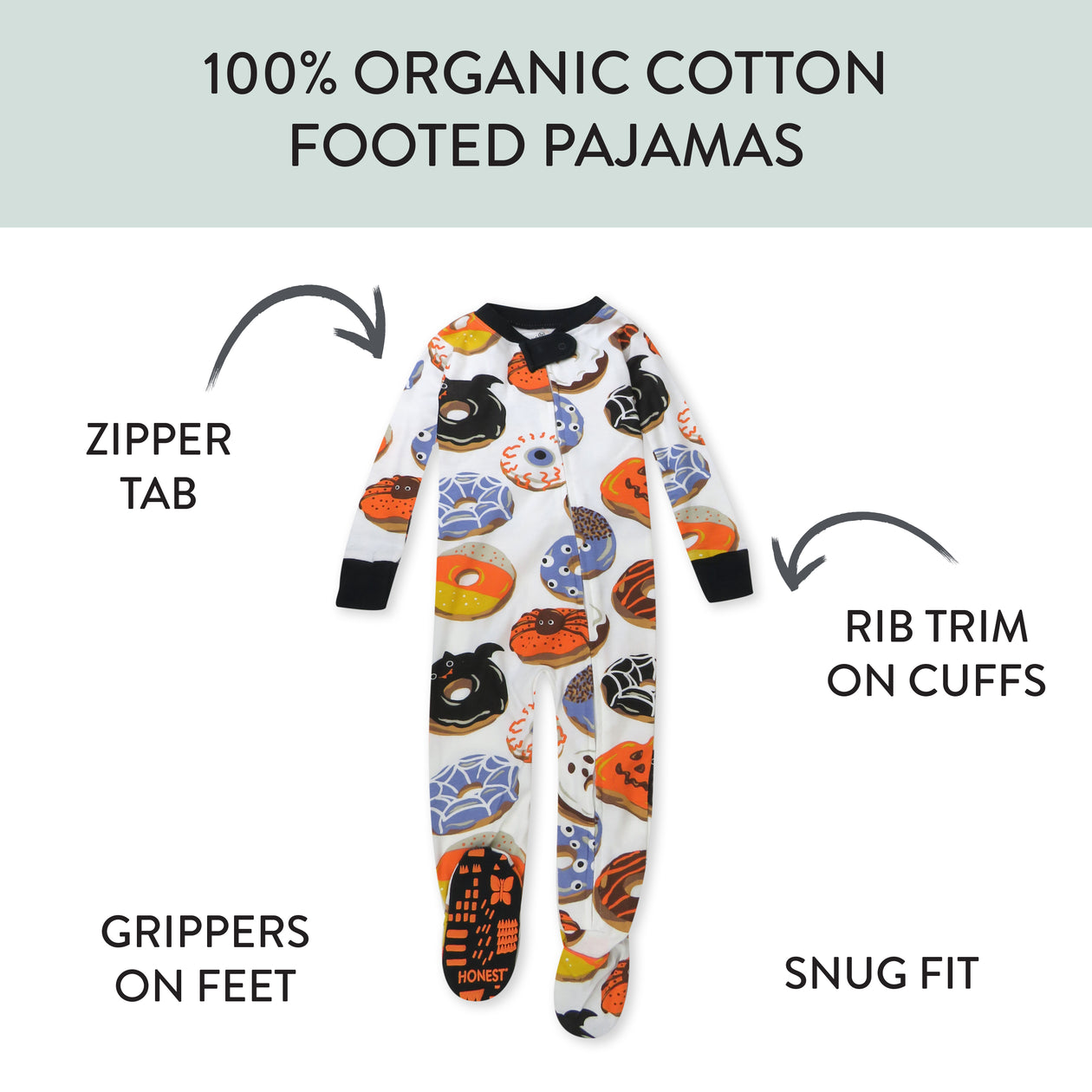 Organic Cotton Fun Foods Pajamas For Babies & Toddlers, Spoo-oo-keey Donuts