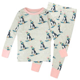 Go to slide 1, Organic Cotton Holiday Pajamas, Penguin Dash