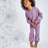 Go to slide 1, 2-Piece Cozy Sweatsuit Set, Sketchy Floral Purple