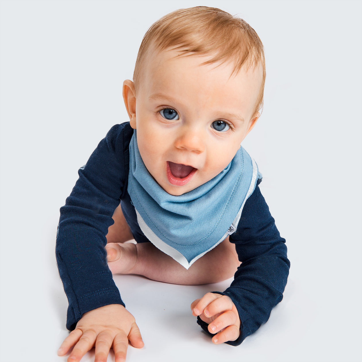 Multipack Organic Cotton Reversible Bandana Bib Burp Cloths, 5-Pack Twinkle Star Navy