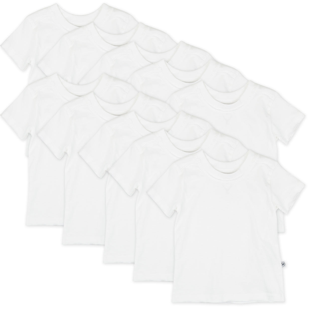 10-Pack Organic Cotton Short Sleeve T-Shirts, Bright White Featured