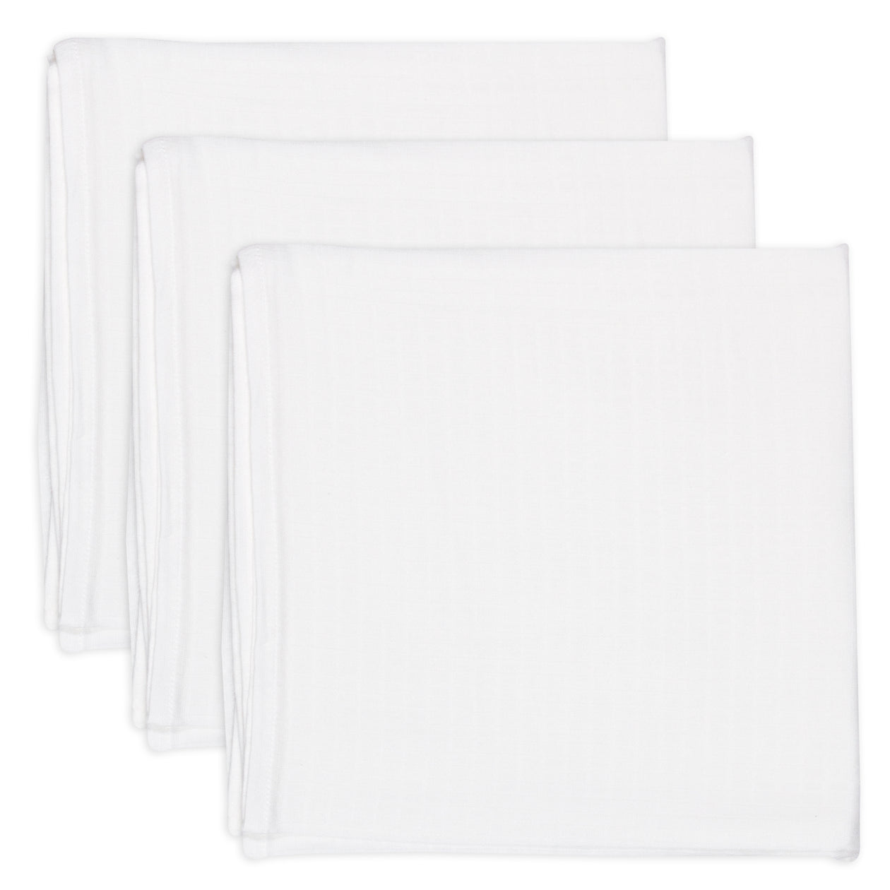 3-Pack Organic Cotton Swaddling Blankets, Bright White Featured