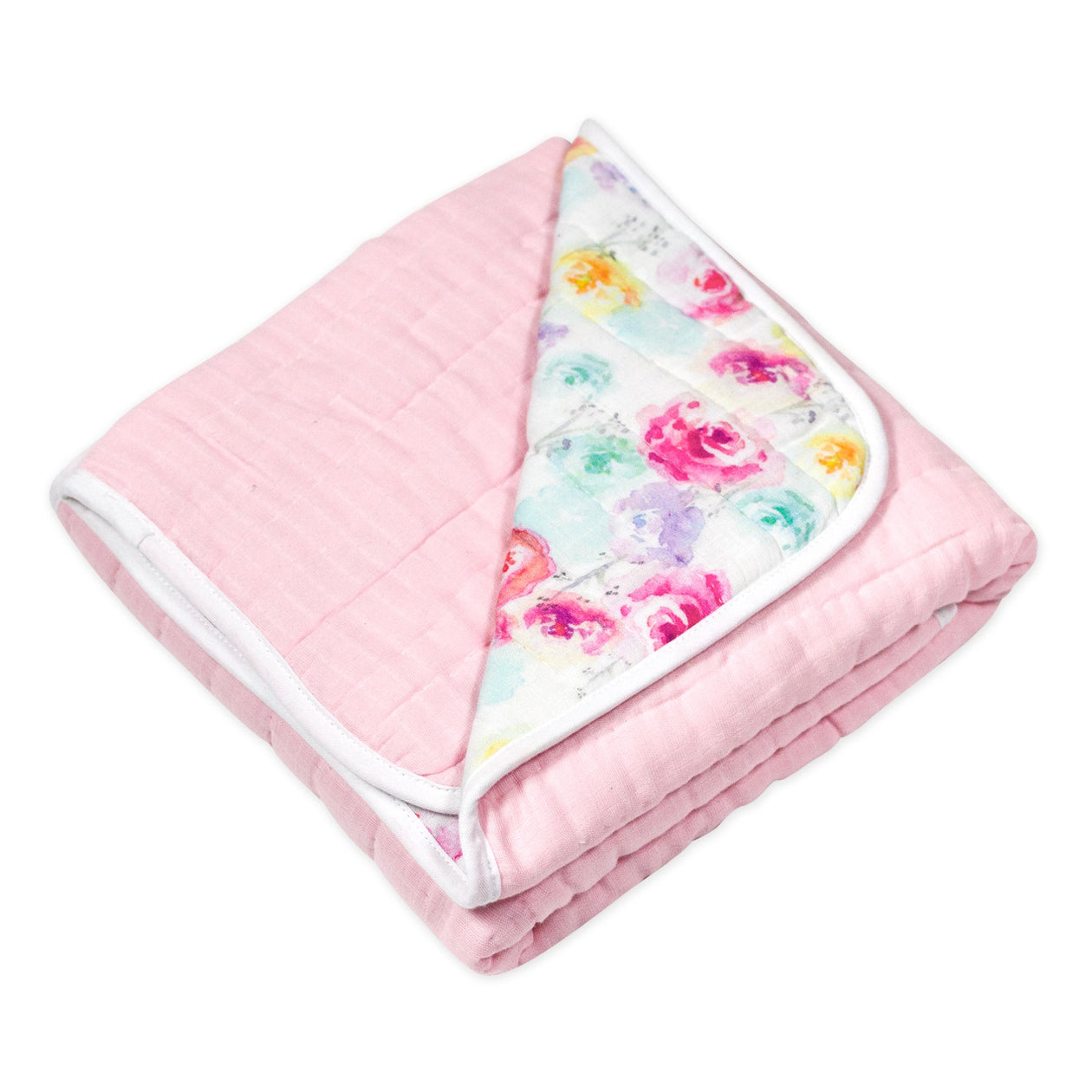 Organic Cotton Hand-Quilted Blanket, Rose Blossom