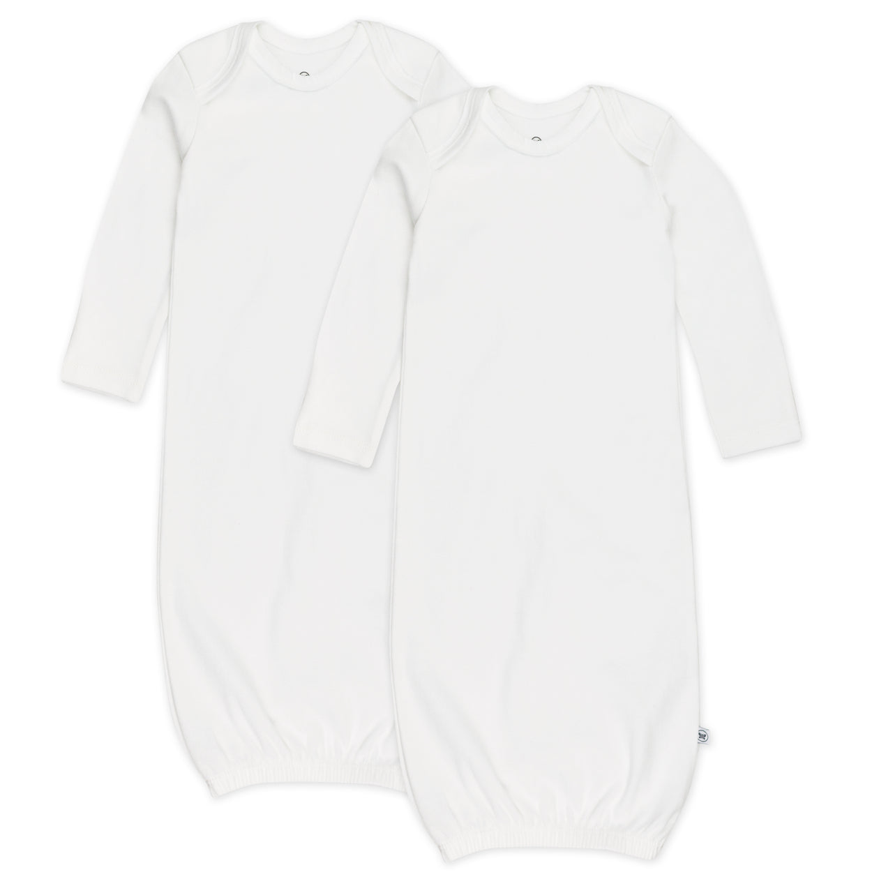 2-Pack Organic Cotton Sleeper Gowns, Bright White