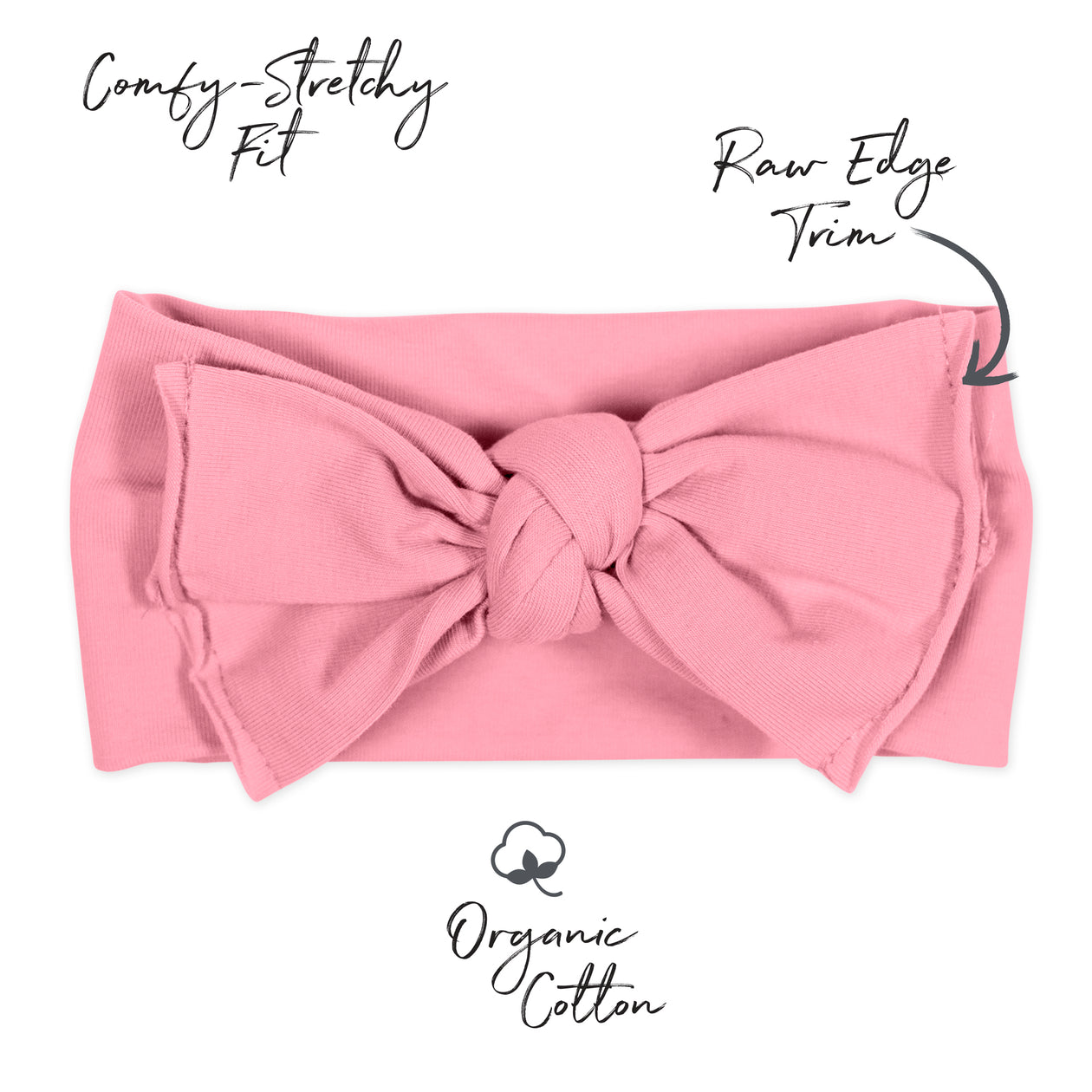 10-Pack Organic Cotton Bow Headbands, Rainbow Pinks