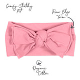 Go to slide 3, 10-Pack Organic Cotton Bow Headbands, Rainbow Pinks