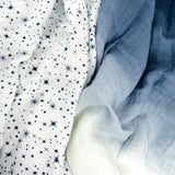 Go to slide 3, 2-Pack Organic Cotton Swaddle Blankets, Twinkle Star Navy