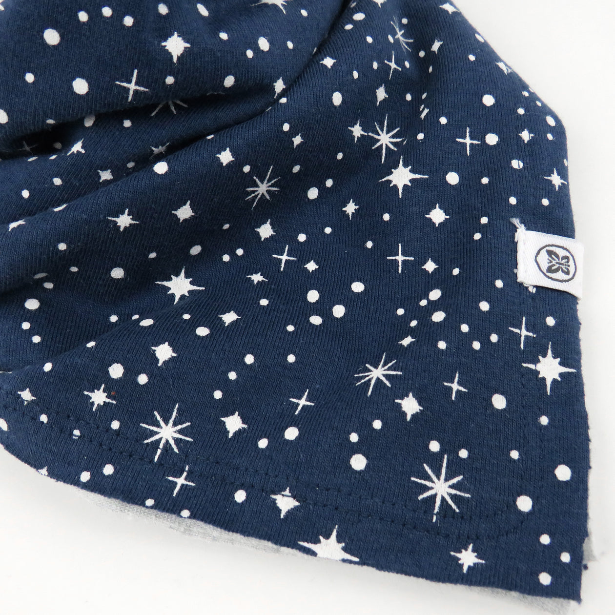 Multipack Organic Cotton Reversible Bandana Bib Burp Cloths, 5-Pack Twinkle Star Navy