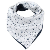 Go to slide 6, Multipack Organic Cotton Reversible Bandana Bib Burp Cloths, 5-Pack Twinkle Star Navy