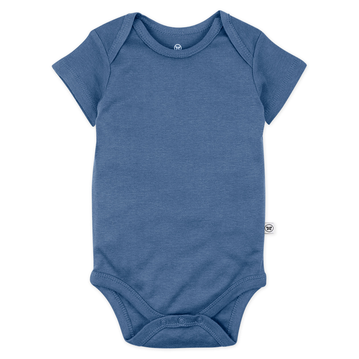 10-Pack Organic Cotton Short Sleeve Bodysuits, Rainbow Blue Gems