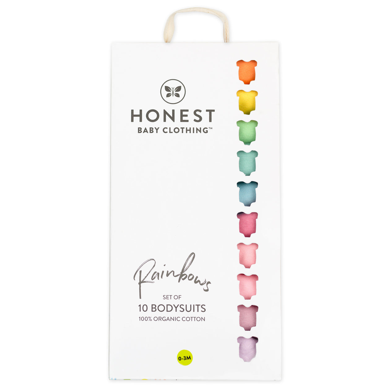 10-Pack Organic Cotton Short Sleeve Bodysuits in a Gift Box, Rainbow Pinks