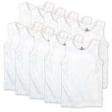 Go to slide 1, 10-Pack Organic Cotton Sleeveless Muscle T-Shirts, Bright White