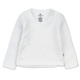 Go to slide 3, 2-Piece Organic Cotton Matelasse Side-Snap Top and Pant Set, Bright White