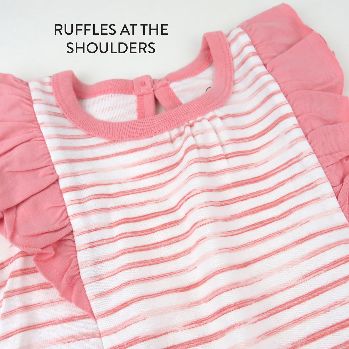  Rainbow Watercolor Girls' Ruffle Neck T-Shirt - Cool