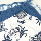 Go to slide 3, 3-Pack Organic Cotton Footed Harem Pants, Crabs Navy