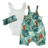 Go to slide 2, 3-Piece Tank Bubble Bodysuit, Romper and Headband Set, Tiger Time