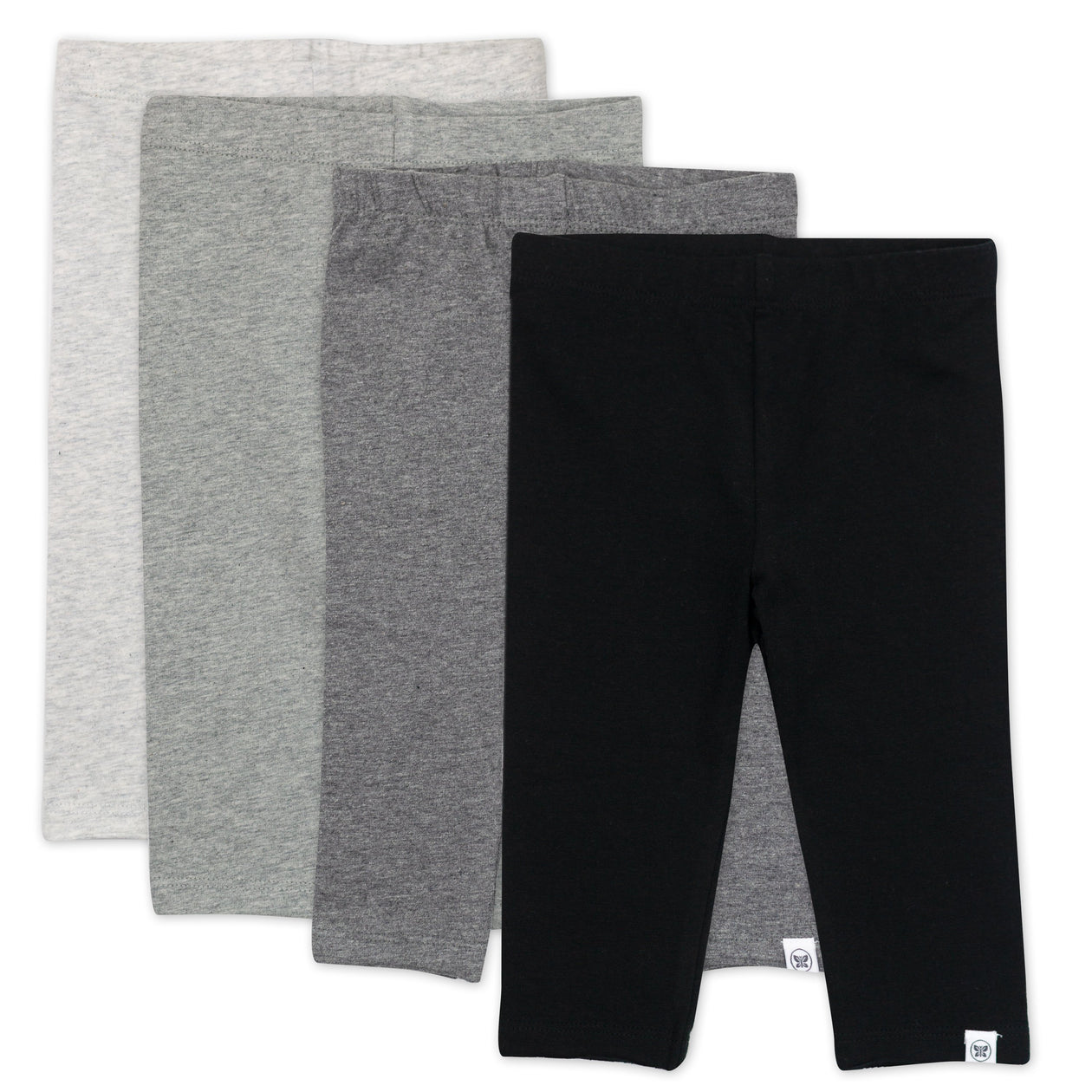 4-Pack Organic Cotton Leggings, Gray Ombre