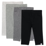 Go to slide 1, 4-Pack Organic Cotton Leggings, Gray Ombre