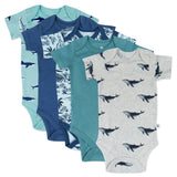 Go to slide 1, 5-Pack Organic Cotton Short Sleeve Bodysuits, Seaside Fun