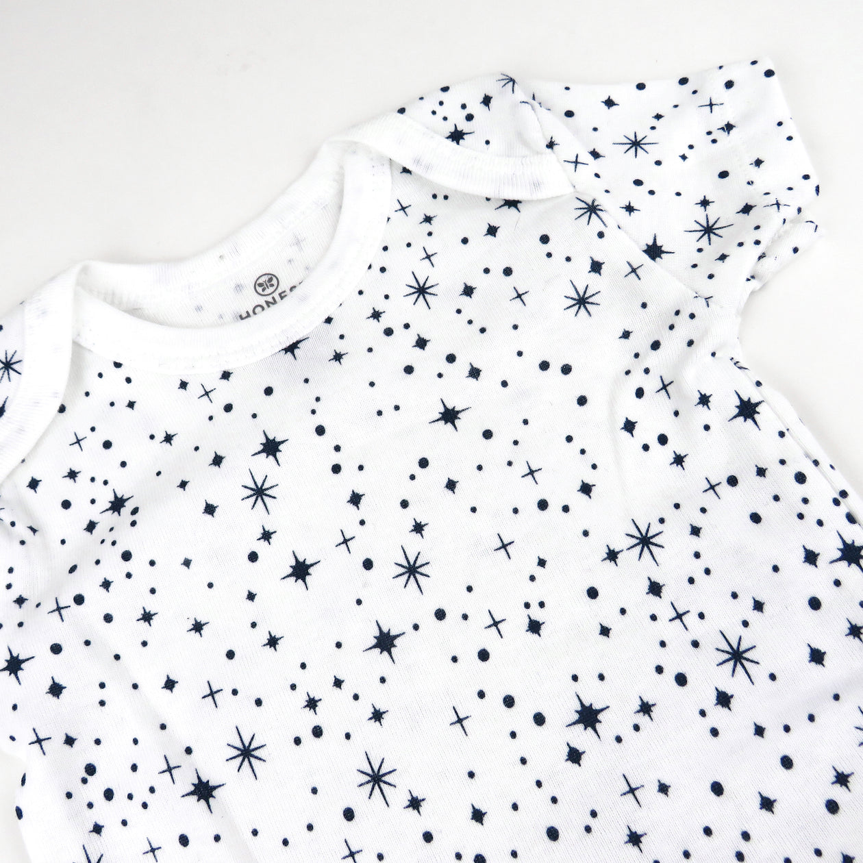 5-Pack Organic Cotton Short Sleeve Bodysuits, Twinkle Star Navy